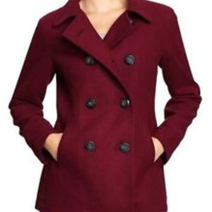 NEW NWT Old Navy Classic Wool Blend Peacoat